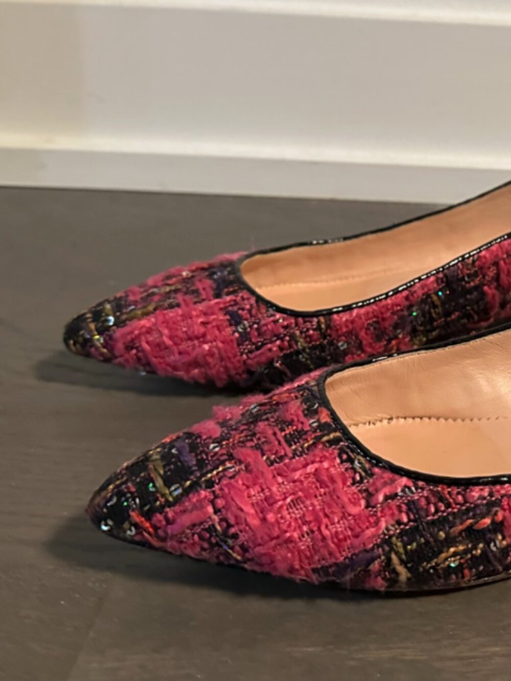 J. Crew pink tweed and sequin shoes, 8.5 - Picture 2 of 5